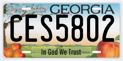 GA license plate CES5802