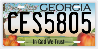 GA license plate CES5805