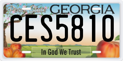 GA license plate CES5810