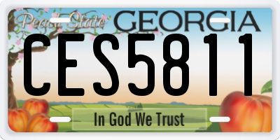 GA license plate CES5811