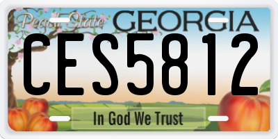 GA license plate CES5812