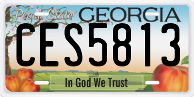 GA license plate CES5813