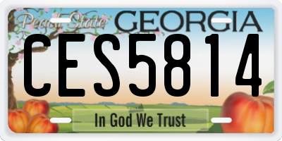 GA license plate CES5814