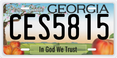 GA license plate CES5815