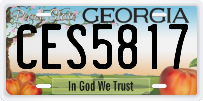 GA license plate CES5817