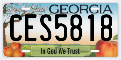 GA license plate CES5818
