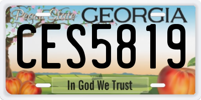 GA license plate CES5819