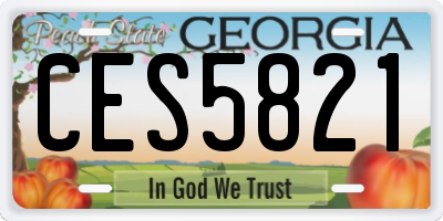 GA license plate CES5821