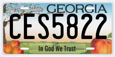 GA license plate CES5822