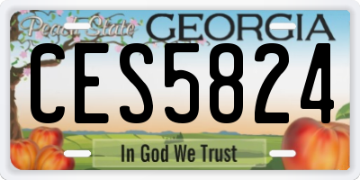 GA license plate CES5824