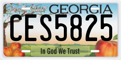 GA license plate CES5825