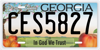 GA license plate CES5827