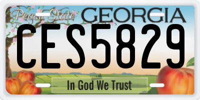 GA license plate CES5829