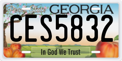 GA license plate CES5832