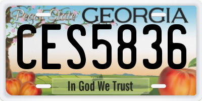 GA license plate CES5836