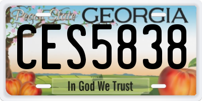 GA license plate CES5838