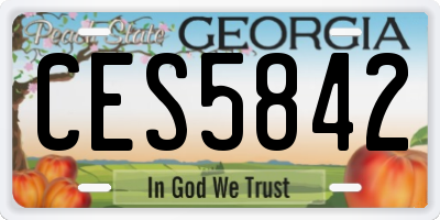 GA license plate CES5842