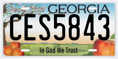GA license plate CES5843