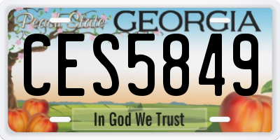 GA license plate CES5849