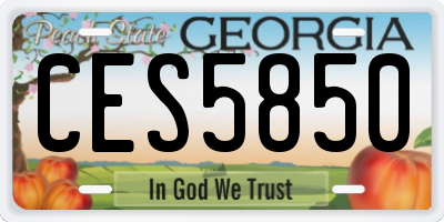 GA license plate CES5850