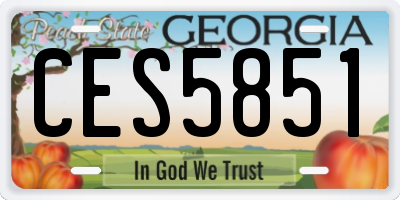 GA license plate CES5851