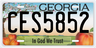 GA license plate CES5852