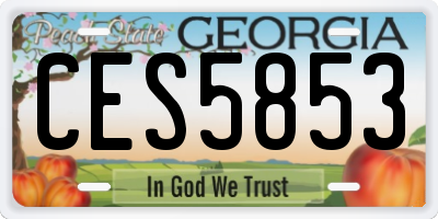 GA license plate CES5853