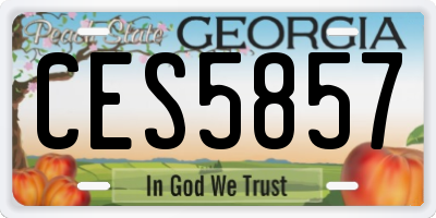 GA license plate CES5857