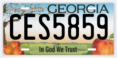 GA license plate CES5859