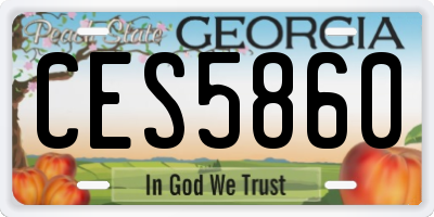 GA license plate CES5860