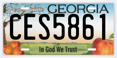 GA license plate CES5861