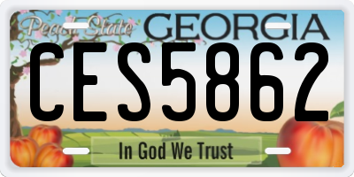 GA license plate CES5862