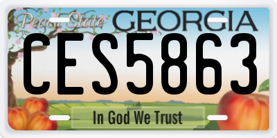 GA license plate CES5863