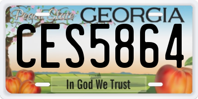 GA license plate CES5864