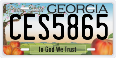GA license plate CES5865