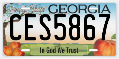 GA license plate CES5867