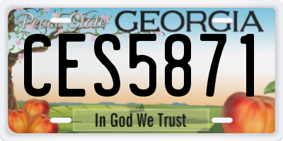 GA license plate CES5871