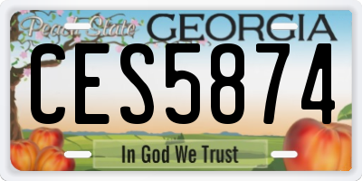 GA license plate CES5874