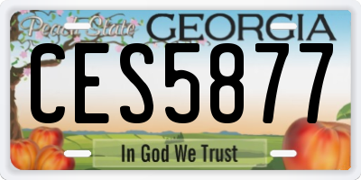 GA license plate CES5877
