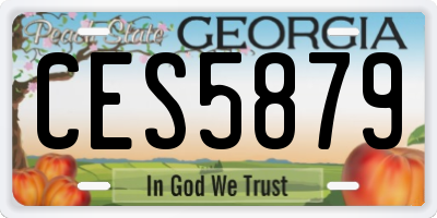 GA license plate CES5879
