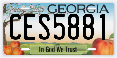 GA license plate CES5881