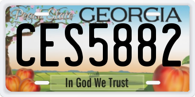 GA license plate CES5882