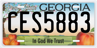 GA license plate CES5883