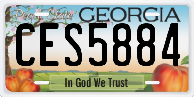 GA license plate CES5884