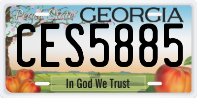 GA license plate CES5885