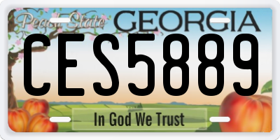 GA license plate CES5889