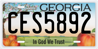 GA license plate CES5892