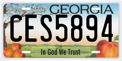 GA license plate CES5894