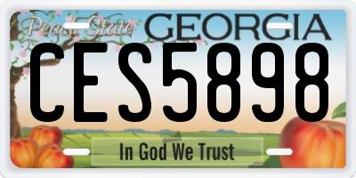 GA license plate CES5898