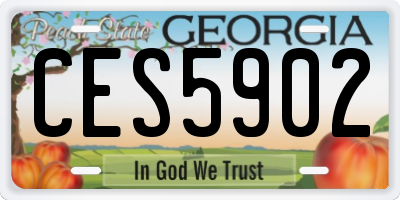 GA license plate CES5902